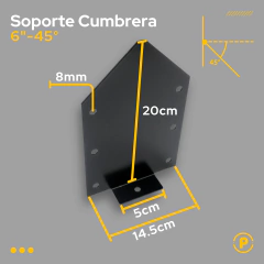 Soporte Cumbrera 45° Tirante 2x6 3x6 en internet