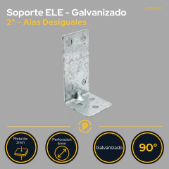 Soporte L 2" Alas Desiguales Galvanizado - tienda online