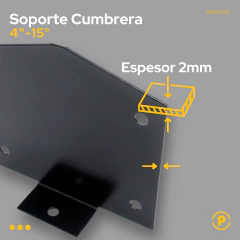 Soporte Cumbrera 15° Tirante 4" - Pecole