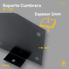 Soporte Cumbrera 15° Tirante 5" - Pecole
