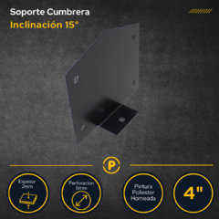 Soporte Cumbrera 15° Tirante 4" - Pecole