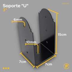 Soporte "U" 3" en internet