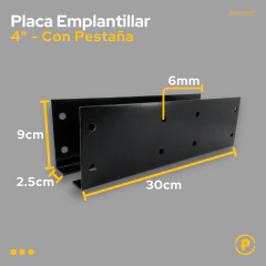 Par de Placa Emplantillar Con Pestaña 4" en internet