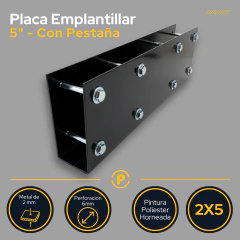 Placa con Pestaña Union Tirante 2x5 + Tornillos Pasantes - tienda online