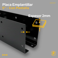 Placa con Pestaña Union Tirante 3x5 + Tornillos Pasantes - Pecole