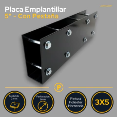 Placa con Pestaña Union Tirante 3x5 + Tornillos Pasantes - tienda online
