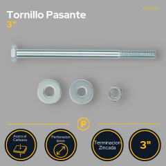 Placa con Pestaña Union Tirante 3x5 + Tornillos Pasantes