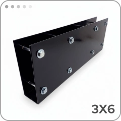 Placa con Pestaña Union Tirante 3x6 + Tornillos Pasantes - comprar online