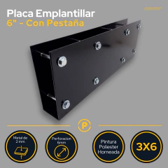 Placa con Pestaña Union Tirante 3x6 + Tornillos Pasantes - tienda online
