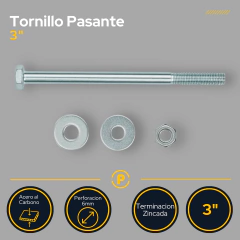 Placa con Pestaña Union Tirante 3x6 + Tornillos Pasantes