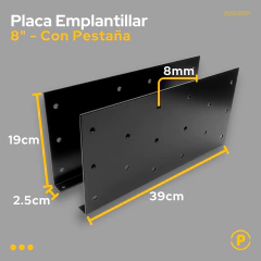 PLACA CON PESTAÑA UNION TIRANTE 2X8 + TORNILLOS PASANTES en internet