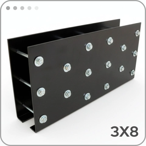 PLACA CON PESTAÑA UNION TIRANTE 3X8 + TORNILLOS PASANTES - comprar online
