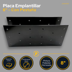 Par de Placa Emplantillar Con Pestaña 8" - tienda online