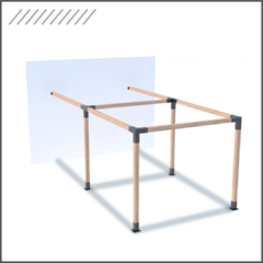 Kit Pergola - 2 Modulo - Sobre Pared - Largo