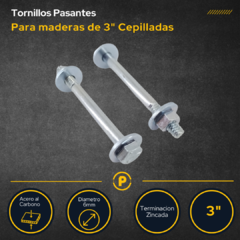 PLACA CON PESTAÑA UNION TIRANTE 3X8 + TORNILLOS PASANTES - tienda online