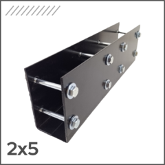 Placa con Pestaña Union Tirante 2x5 + Tornillos Pasantes