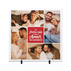 Presente Personalizado Dia Dos Namorados Azulejo 4 Fotos E Frase