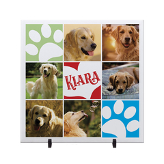 Presente Personalizado com Nome e Fotos do Seu Pet Azulejo Decorativo