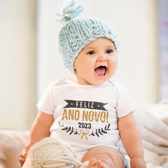 Roupinha de Bebê Feliz Ano Novo Body Lacinho Festa - comprar online