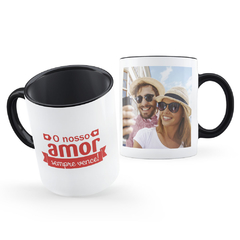 Caneca Nosso Amor Sempre Vence Faça com a Sua Foto - comprar online