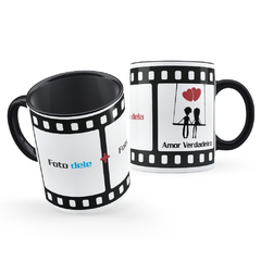 Caneca 2 Fotos Rolo Filme Cineminha Casal Presente Namorados