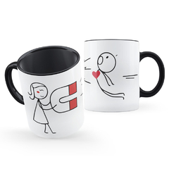 Caneca Bonequinhos Imã Do Amor Casal Presente Namorados - comprar online