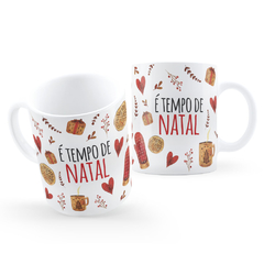 Caneca Decorada É Tempo De Natal Presente na internet