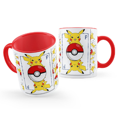 Caneca Vermelha Pikachu Card Pokebola Pokémon