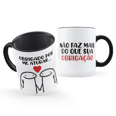 Caneca Meme Flork Obrigado Por Me Aturar Presente namorados