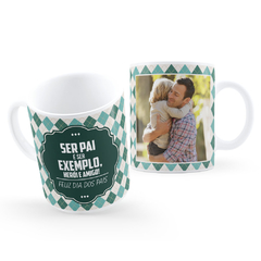 Caneca dia dos Pais Com Foto É ser Exemplo Herói e Amigo