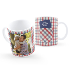 Caneca Bolsinho Xadrez Dia dos Pais Presente Com Foto