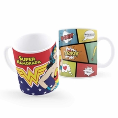 Caneca Super Namorada Heroína Quadrinhos Mulher Maravilha