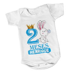 Body Bebê Páscoa Mêsversário Personalizado Estampa Coelhinho