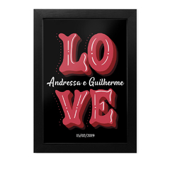 Quadro Love com Nome do Casal e Data Presente Personalizado - comprar online