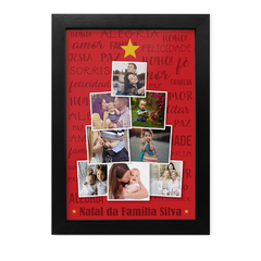 Quadro Personalizado Árvore Natal com Fotos e Nome da Família - comprar online