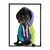 Cachorro preto usando moletom pet colorido com capuz roxo, mangas azul e verde