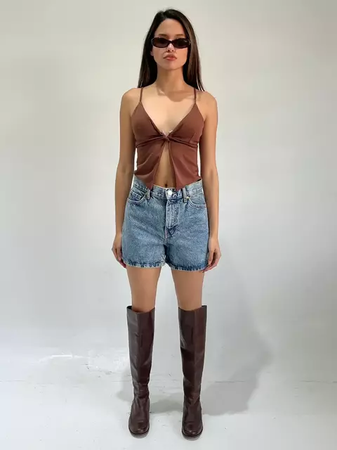 TOP MICROFIBRA C/ TAZA Y APLIQUE