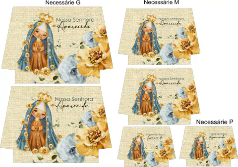 Painel Sublimado - NSAparecida Azul - kit 3 tamanhos