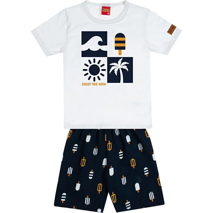 CONJUNTO BLUSA PRAIA E BERMUDA KYLY