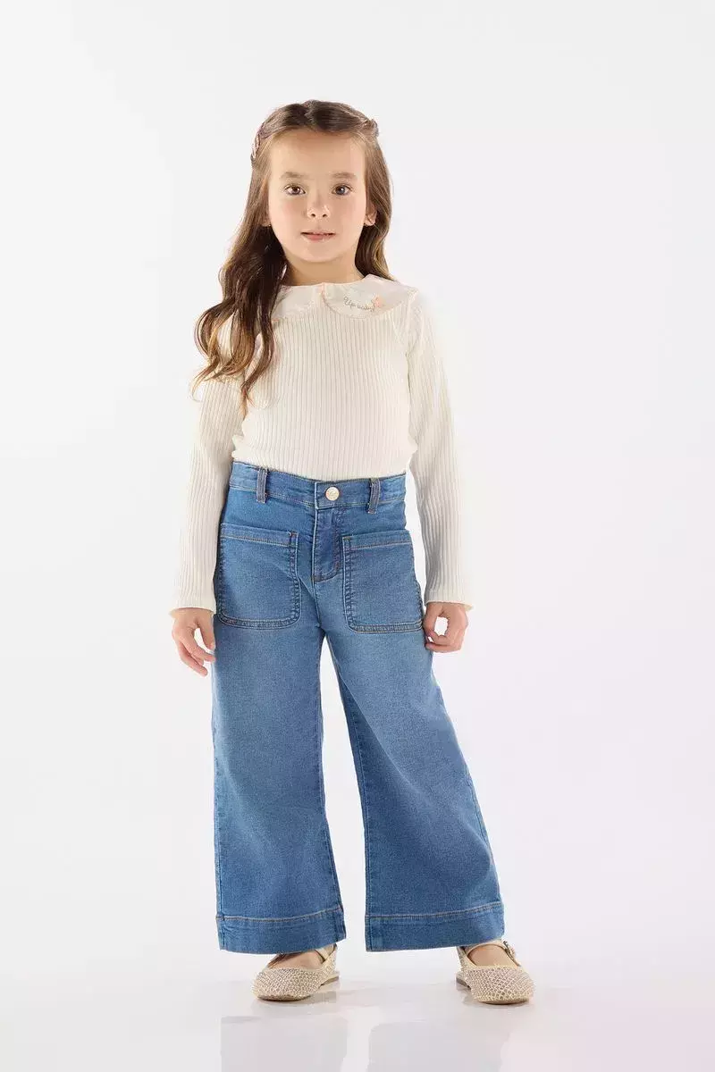 BLUSA MANGA LONGA EM RIBANA CANELADA UP BABY
