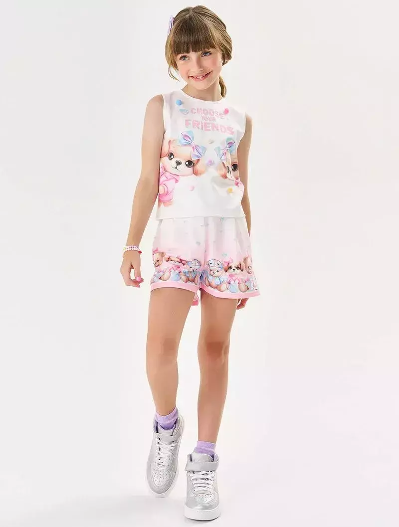 Conjunto Infantil Menina Choose Your Friends Natural Cinti