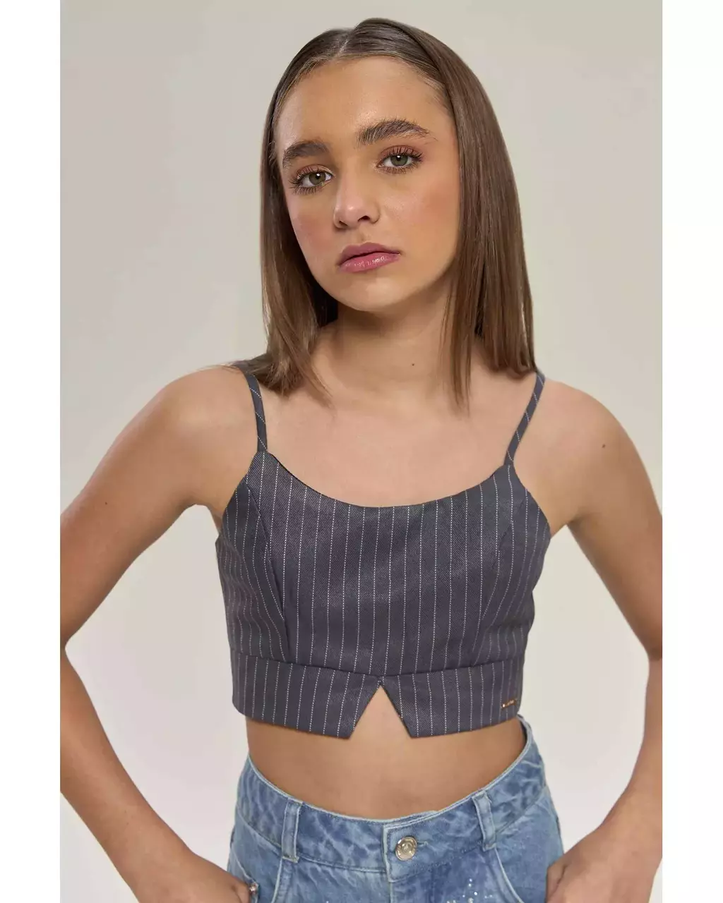 CROPPED COM LISTRAS VANILLA CREAM