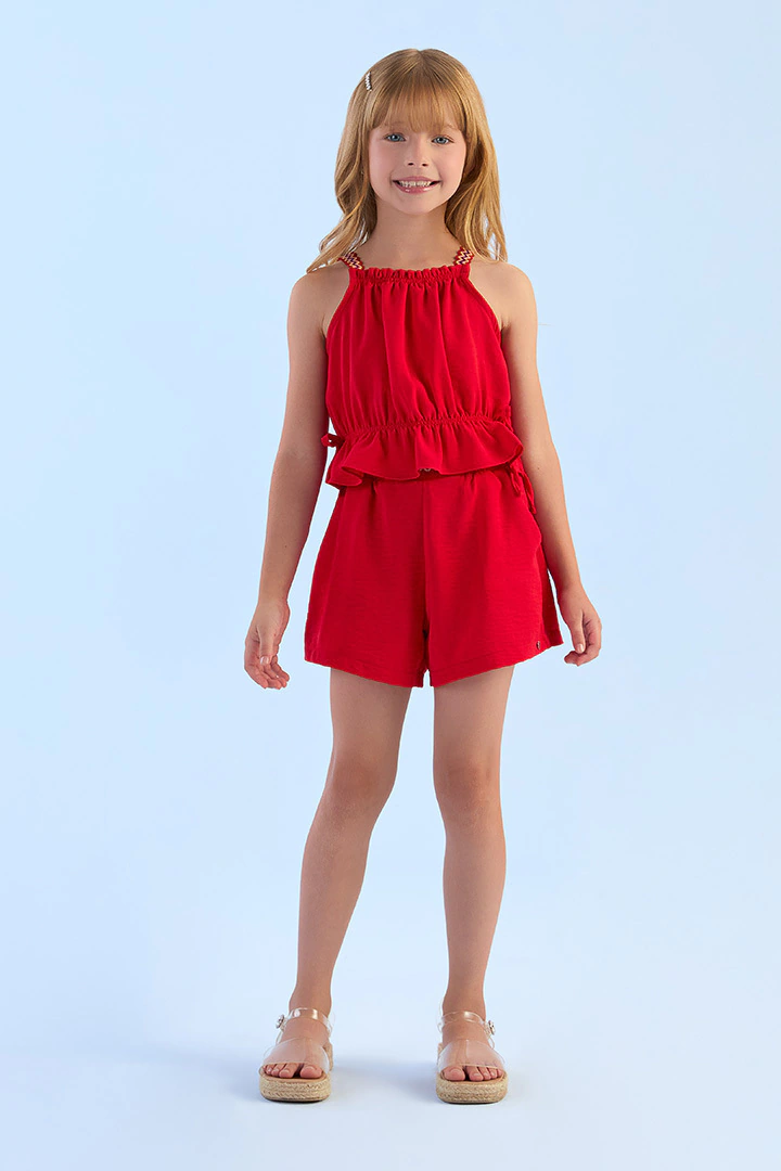 CONJUNTO REGATA COM ELÁSTICO NA CINTURA E SHORT PETIT CHERIE