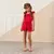 CONJUNTO BLUSA E SHORT VERMELHO BORDADO DE CORAÇÃO MON SUCRE