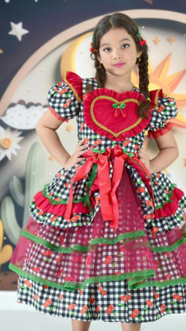VESTIDO JUNINO CEREJINHA CAIPIRA