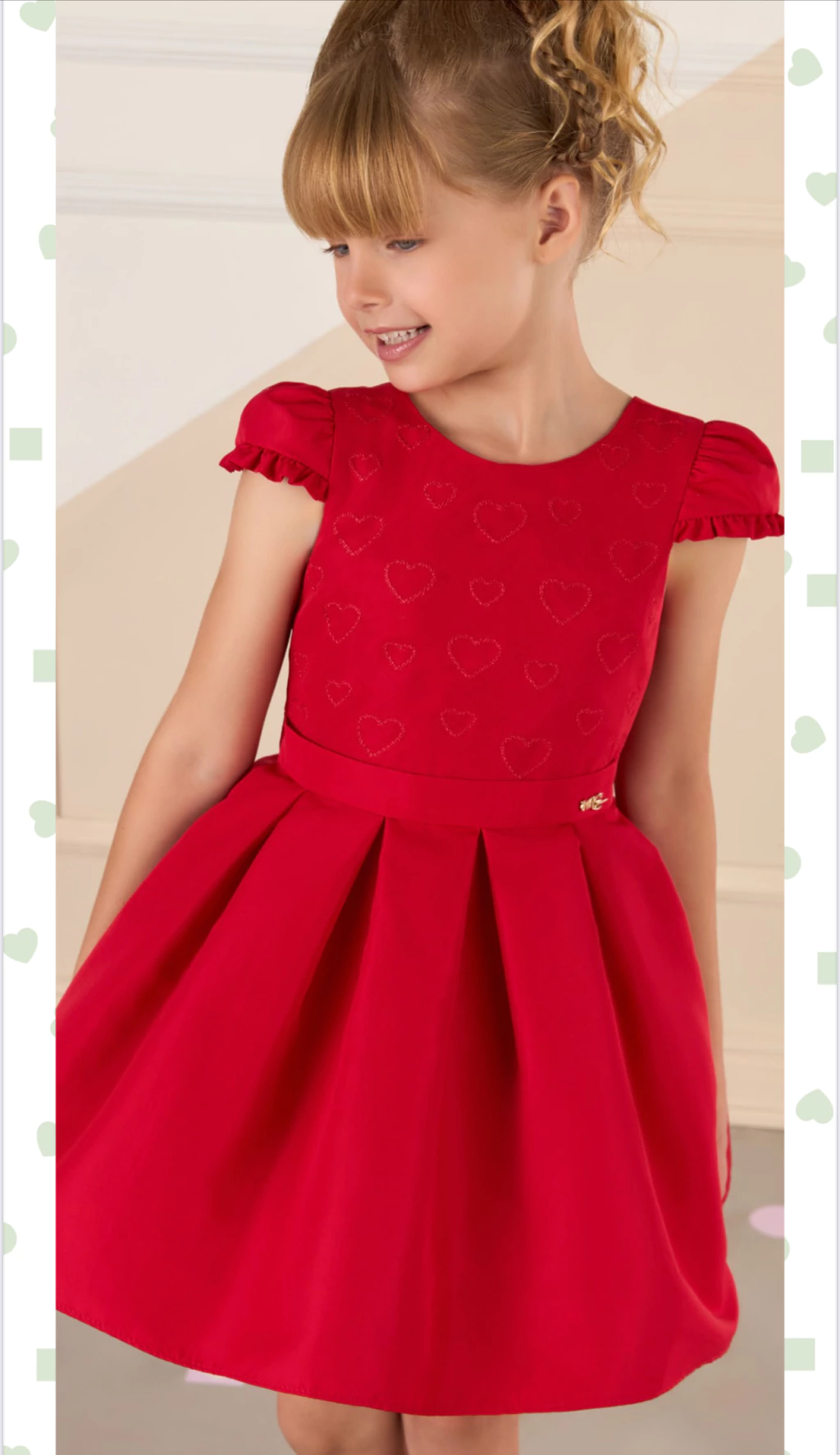 VESTIDO VERMELHO CORAÇÃO HAPPY TIME MON SUCRE