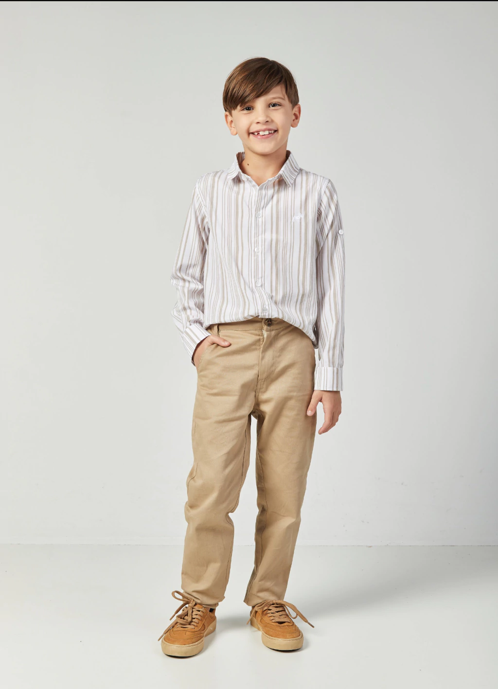CALÇA CARAMELO BICOLOR MOLETOM OLIVER