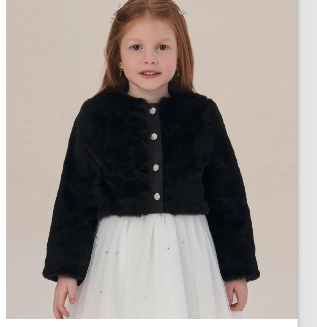 BOLERO INFANTIL PELO PRETO PETIT CHERIE