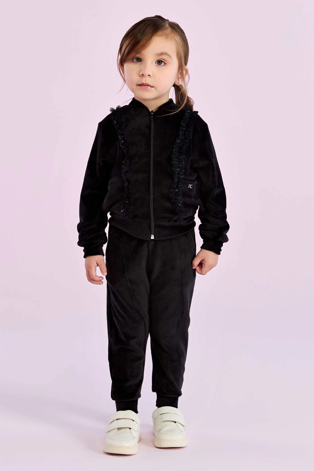 CONJUNTO CASACO COM TULE E CALÇA PLUSH PETIT CHERIE