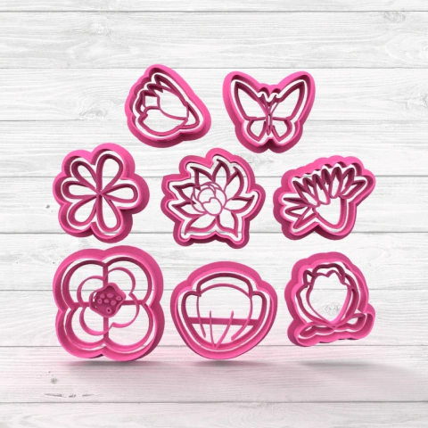 Set x8 flores 4cm/5cm
